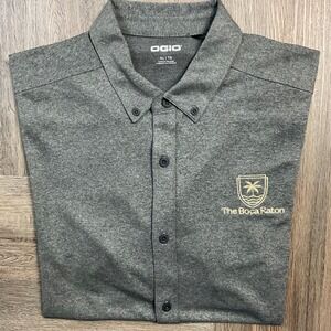 OGIO Shirt Mens XL Gray The Boca Raton Resort Club Logo Button-Down Performance